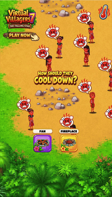 Virtual Villagers 7 — cool the villagers down mini-game